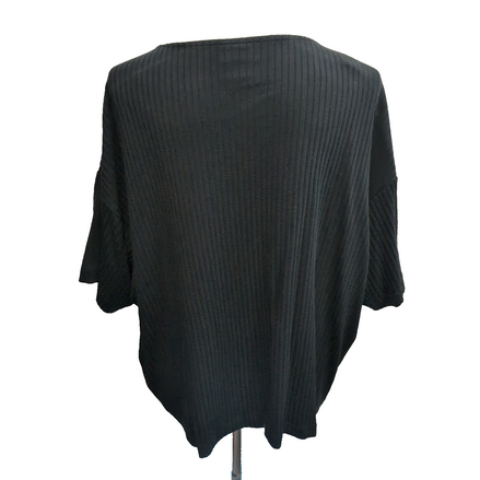 Pull Nike Sportswear Femme XXL 2X Noir Côtelé Crop Top Oversize Swoosh