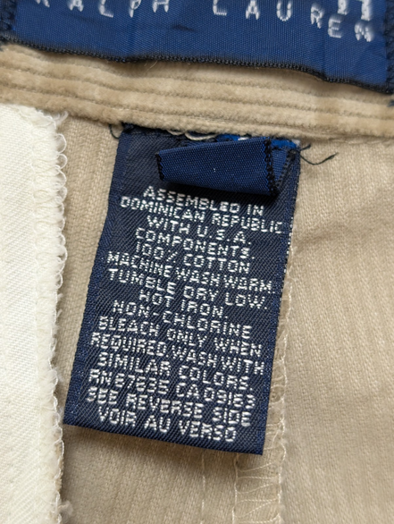 Pantalon Velours Polo Ralph Lauren Vintage Taille 4 W24 Excellent État