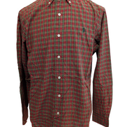 Ralph Lauren Chemise Homme M Rouge Vert Tartan Écossais Manches Longues Classic