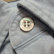 Chemise BURBERRY vintage L bleu Oxford logo écusson brodé coton