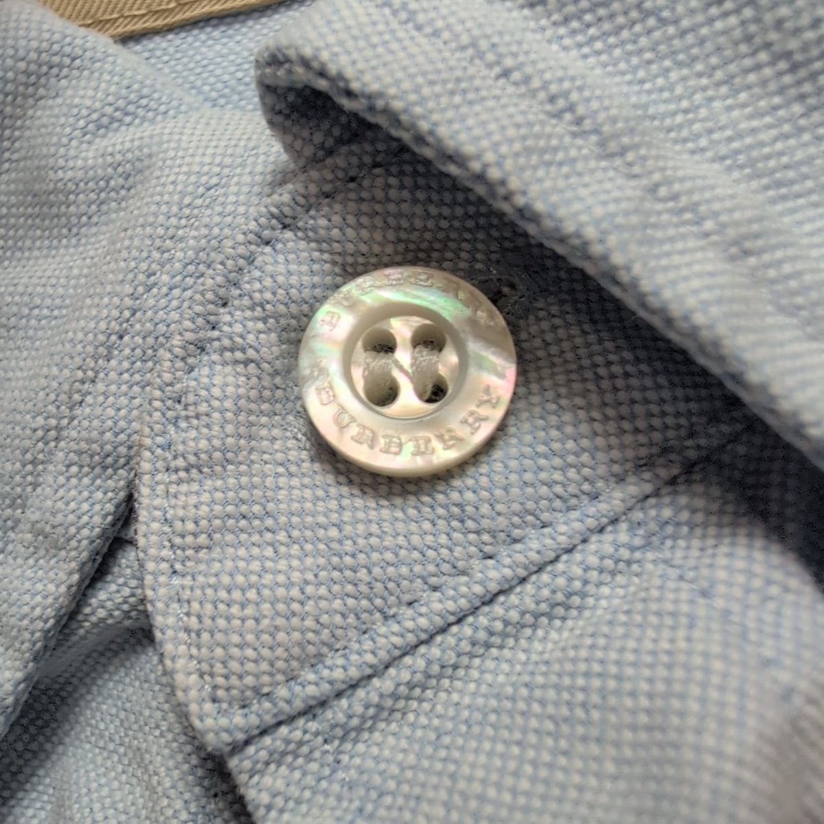 Chemise BURBERRY vintage L bleu Oxford logo écusson brodé coton
