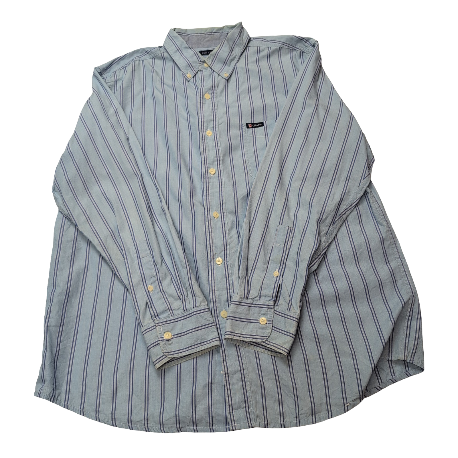 Chemise Chaps bleue à rayures taille L #46e
