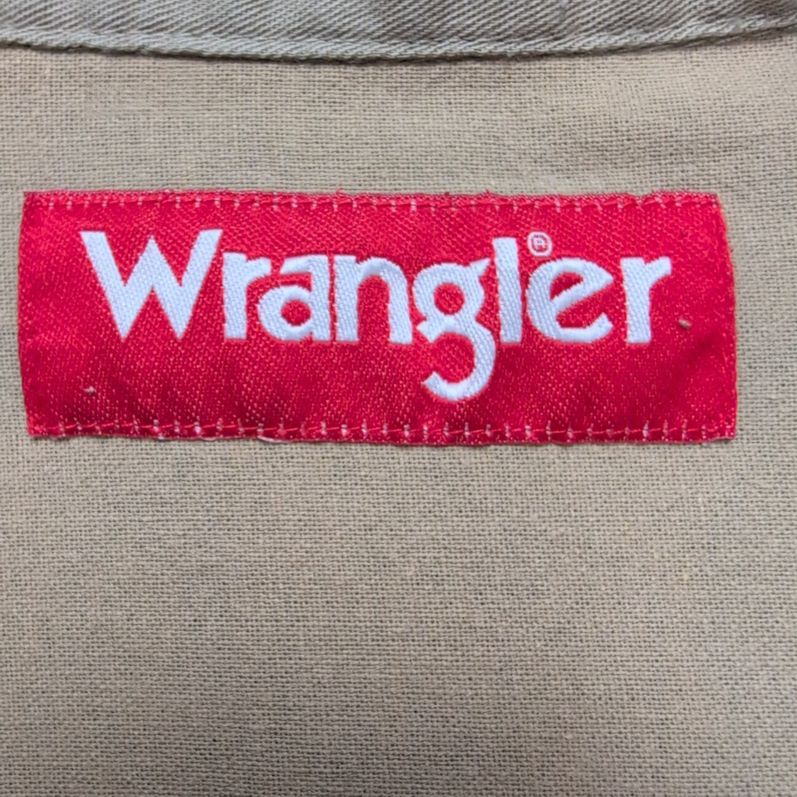 Chemise Wrangler Homme Taille L Marron Clair Camel Mélange Coton Poche