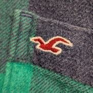 🌊 Chemise HOLLISTER Flanelle Carreaux Vert Bleu M Coton |306S
