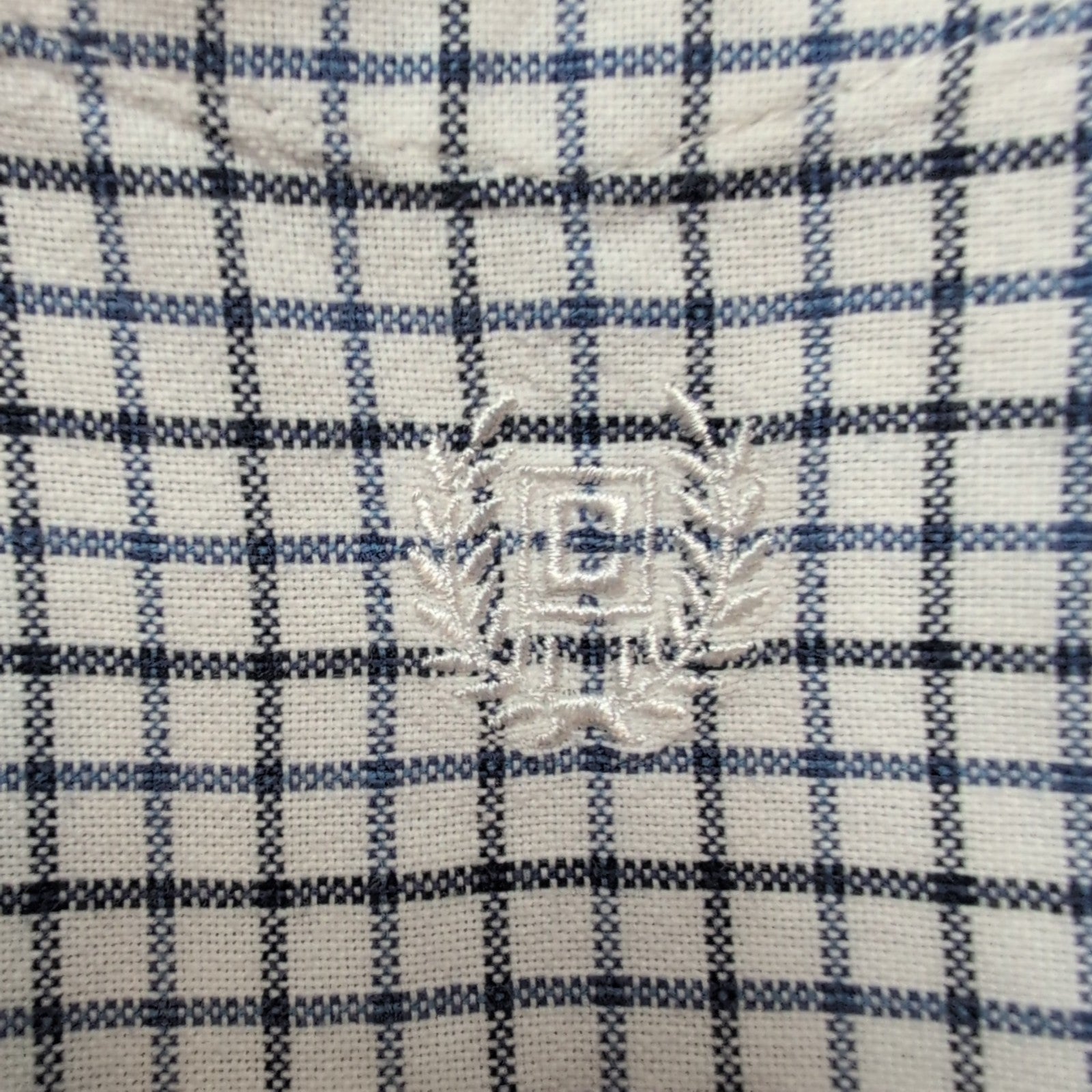 Chemise Chaps bleu blanc petits carreaux 100% coton logo brodé L