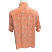 Chemise Hawaïenne Tommy Bahama XL 100% Tencel Orange Feuillage