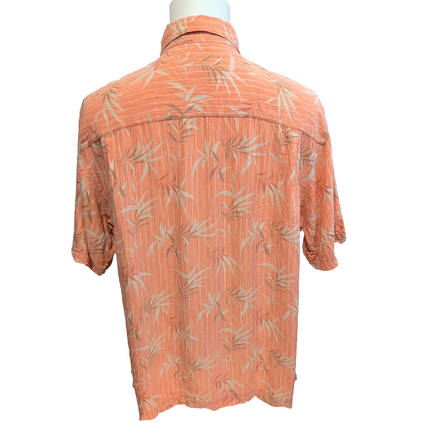 Chemise Hawaïenne Tommy Bahama XL 100% Tencel Orange Feuillage