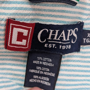 Chemise CHAPS verte menthe à rayures avec poche et logo brodé taille XL #253msch