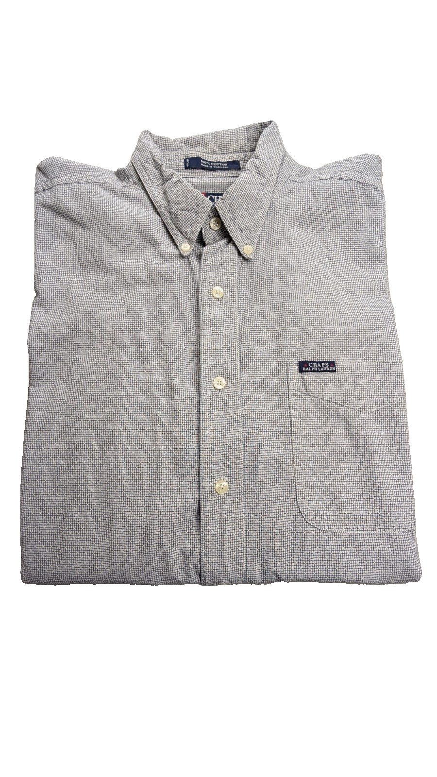 Chemise Chaps Ralph Lauren L carreaux blanc gris shirt button down