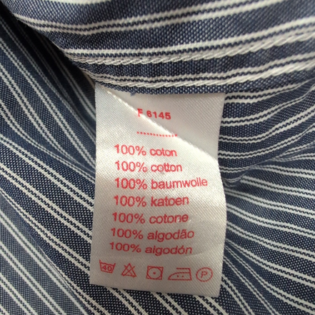 Chemise Lacoste Live 43 Grise Rayures Logo Poche Coton Manches Longues