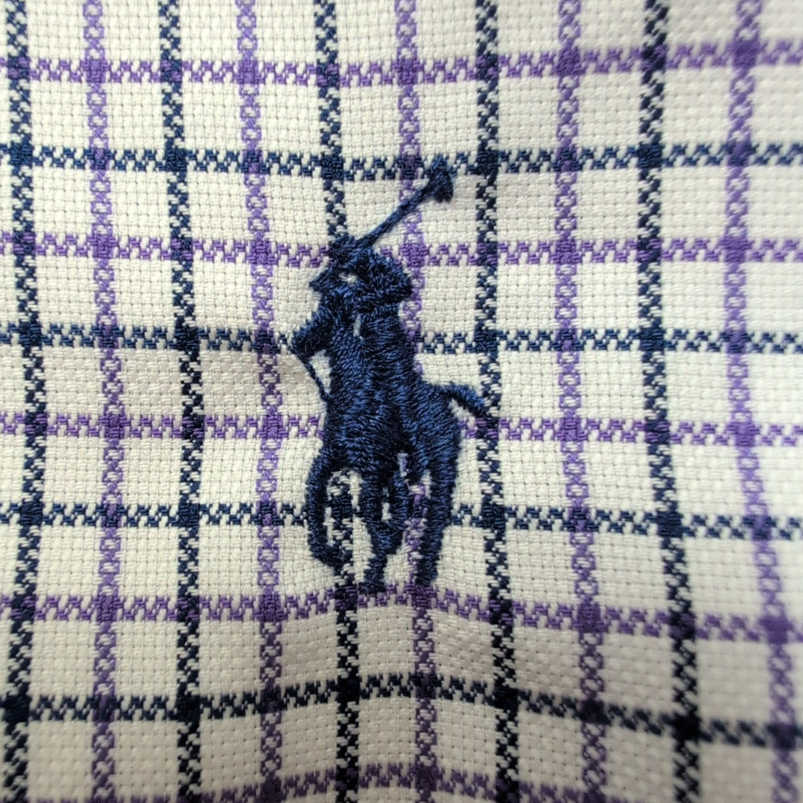 Chemise Ralph Lauren M L Violet Carreaux Oxford Slim Fit Shirt Col Classique