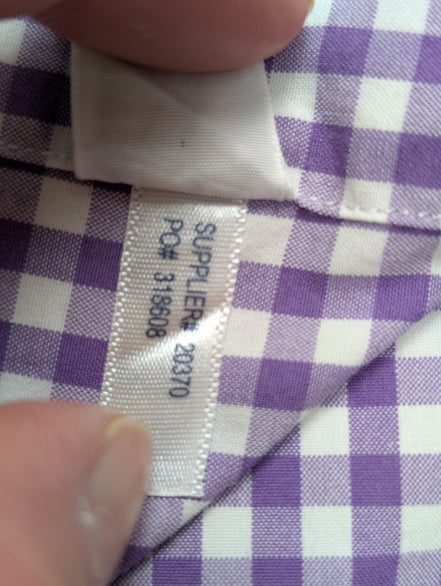 Chemise Ralph Lauren violet logo vert petits carreaux taille XXL #2578