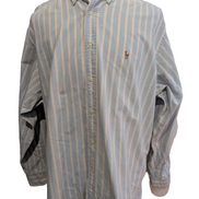 Chemise Polo Ralph Lauren Shirt Yarmouth XL XXL Oxford Rayée Rose Bleu