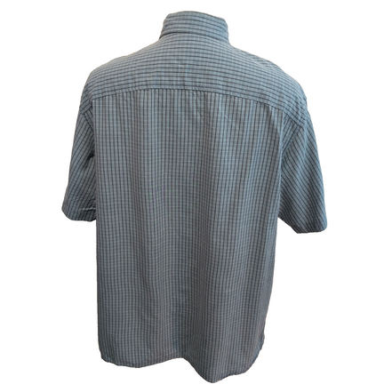Chemise Columbia Vert Pâle Petits Carreaux Taille XL 100% Coton Manches courtes
