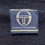 Gilet Boutonné SERGIO TACCHINI 72% Laine Mérinos Bleu Marine Homme Taille S
