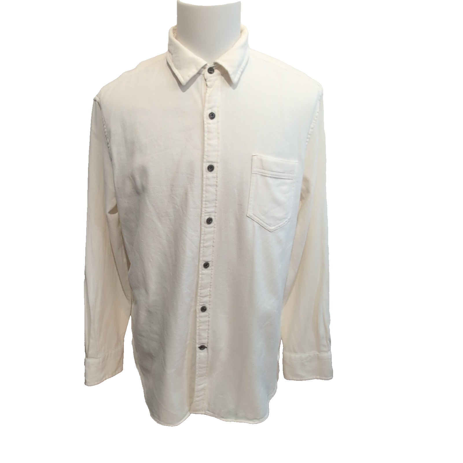 Chemise Nautica XL Slim Fit Blanc Cassé Coton Made Mauritius manches longues