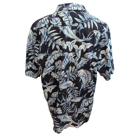 Chemise Hawaïenne KOKO Island Coton Bleu Espadon Made in USA L