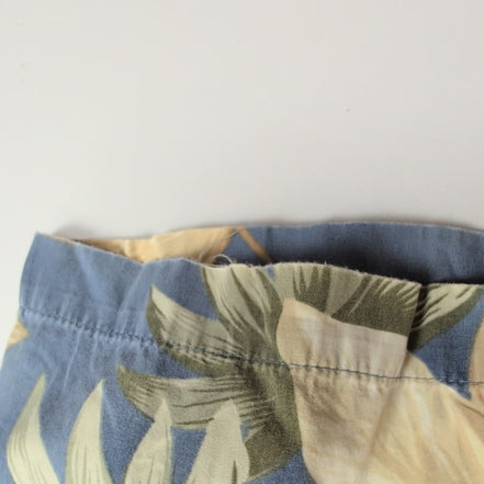 Chemise Hawaïenne Pierre Cardin L Bleu Feuillage Made in Korea Vintage