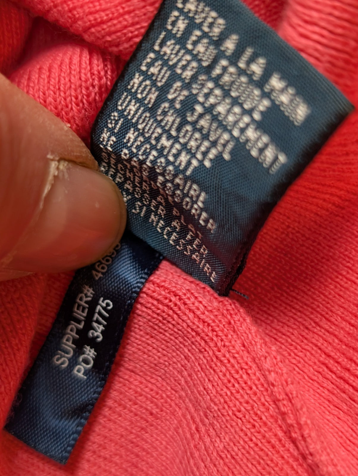 Pull Polo Ralph Lauren Rose Logo Bleu Ciel - 100% Coton Pima - Taille L/XL