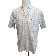 Chemise Nautica Carreaux Noir et Blanc Taille M 100% Coton Manches courtes Poche