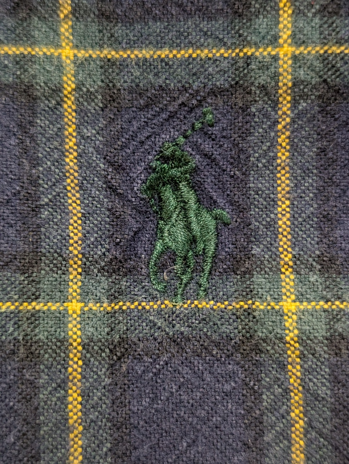 Chemise RALPH LAUREN Carreaux Bleu Marine et Jaune - Taille M