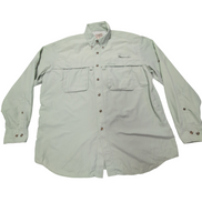 Chemise L.L. Bean nylon vert pastel uni 2 poches manches longues  taille L