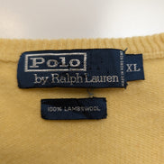 Pull Polo Ralph Lauren Col V 100% Laine d'Agneau Jaune - Taille XL (ajusté)