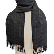Écharpe Polo Ralph Lauren Réversible Carreaux Écossais & Gris Laine d'Agneau