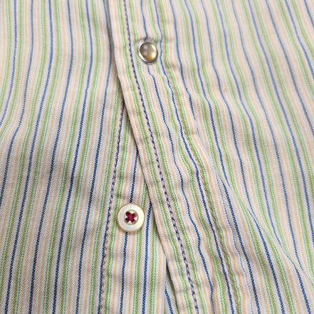 Levi’s chemise western rayures vert bleu boutons pression ambre taille L