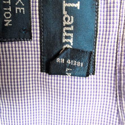 Chemise Ralph Lauren M Violet Bleu Fins Carreaux Manches Longues