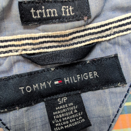 Chemise Tommy Hilfiger Manche Courte Carreaux Multicolores Trim Fit Taille S