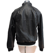 Blouson Cuir Femme XS Canada Sportswear TP Noir Bomber Racing Vintage |52c