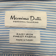 Chemise Massimo Dutti Easy Iron bleu rayures manches longues M L