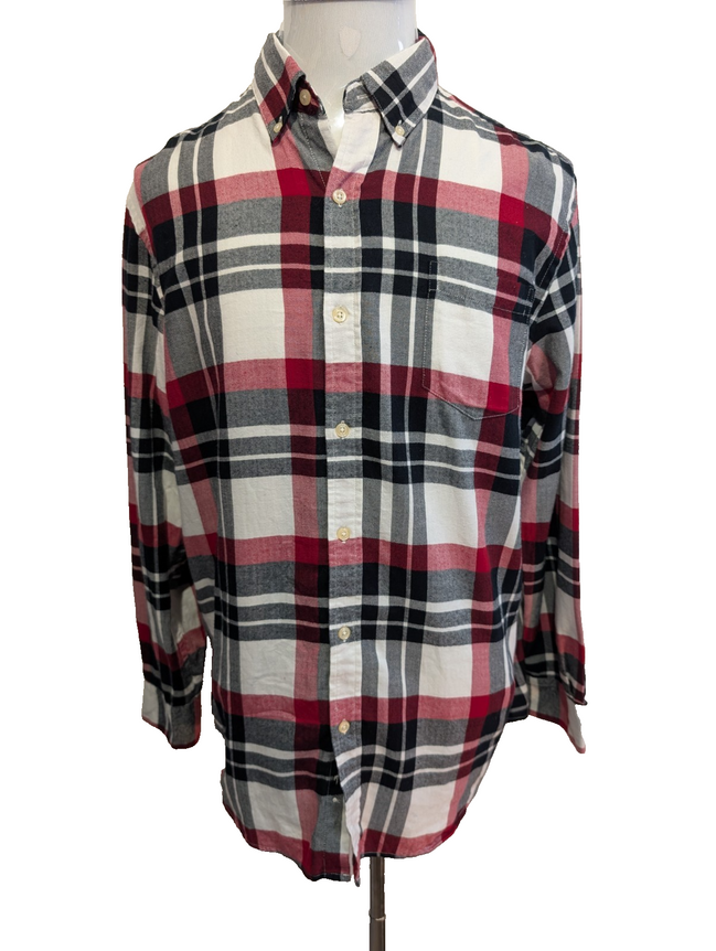 Chemise CHAPS Homme L Coton Flanelle Rouge Noir Blanc Tartan |278S