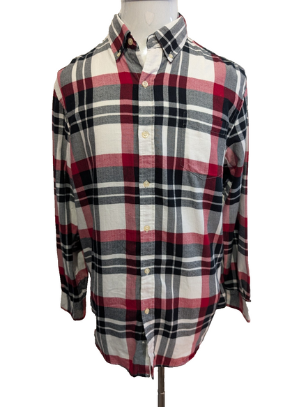 Chemise CHAPS Homme L Coton Flanelle Rouge Noir Blanc Tartan |278S