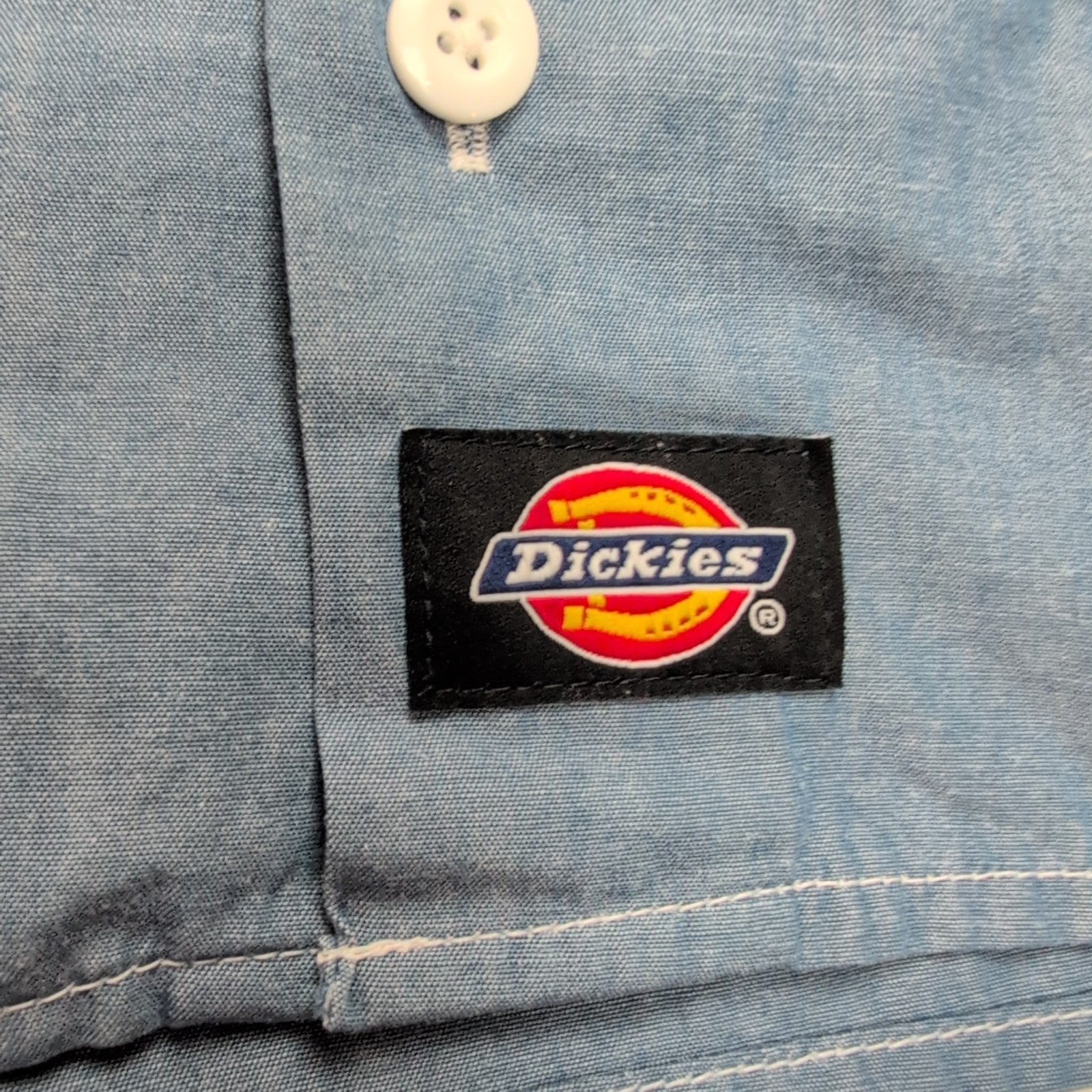 Chemise Dickies 3XL Bleu Manches Courtes Workwear 2 Poches Logo Brodé