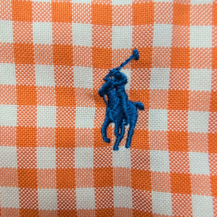 Chemise Polo Ralph Lauren L Orange Carreaux Custom Fit Cintrée Button Down Shirt