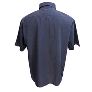 Chemise YVES SAINT LAURENT XL Bleu Marine Unie Logo Brodé Manches Courtes