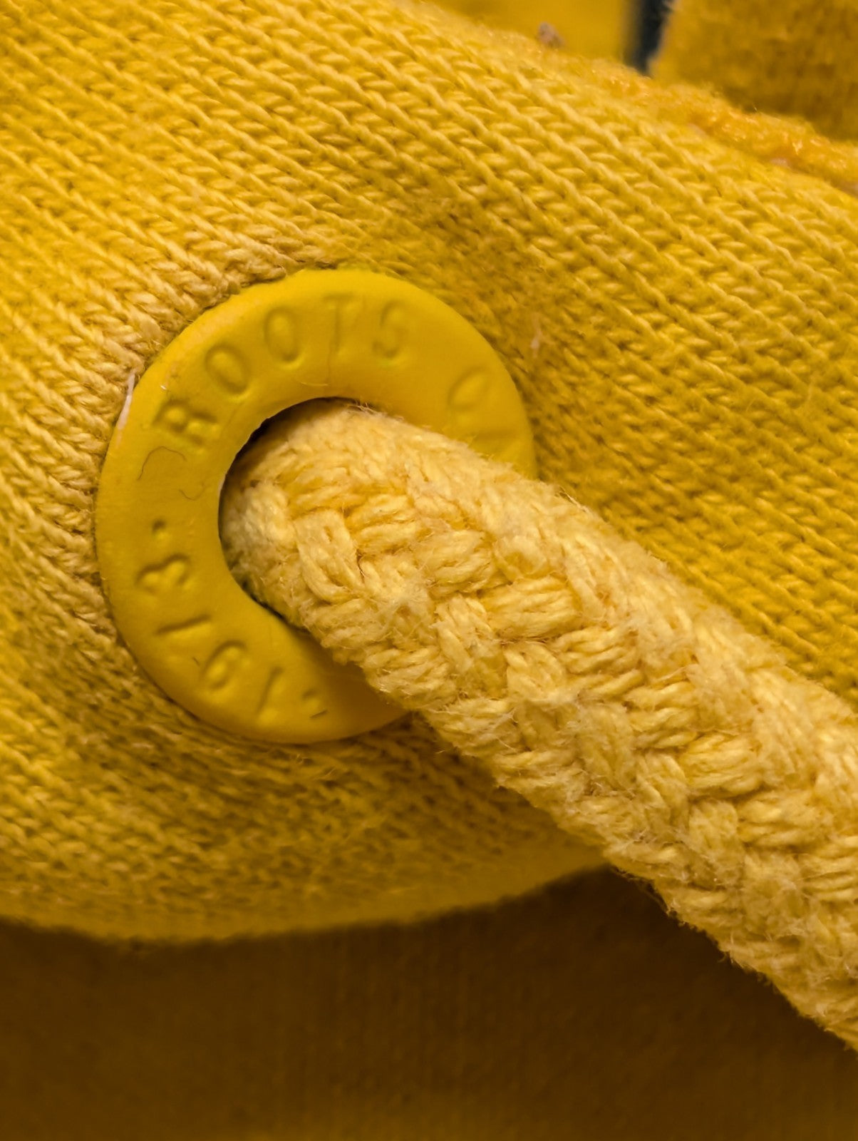 Sweat à capuche Roots Jaune et Gris Logo Poitrine Taille S
