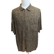 Chemise Hawaïenne Caribbean XL Rayonne Kaki Motifs Paisley Cachemire