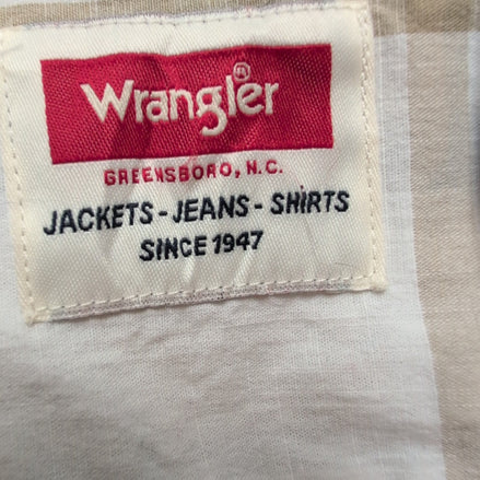 Chemise Wrangler Western Stretch Manches Longues à Carreaux avec Poches Taille L