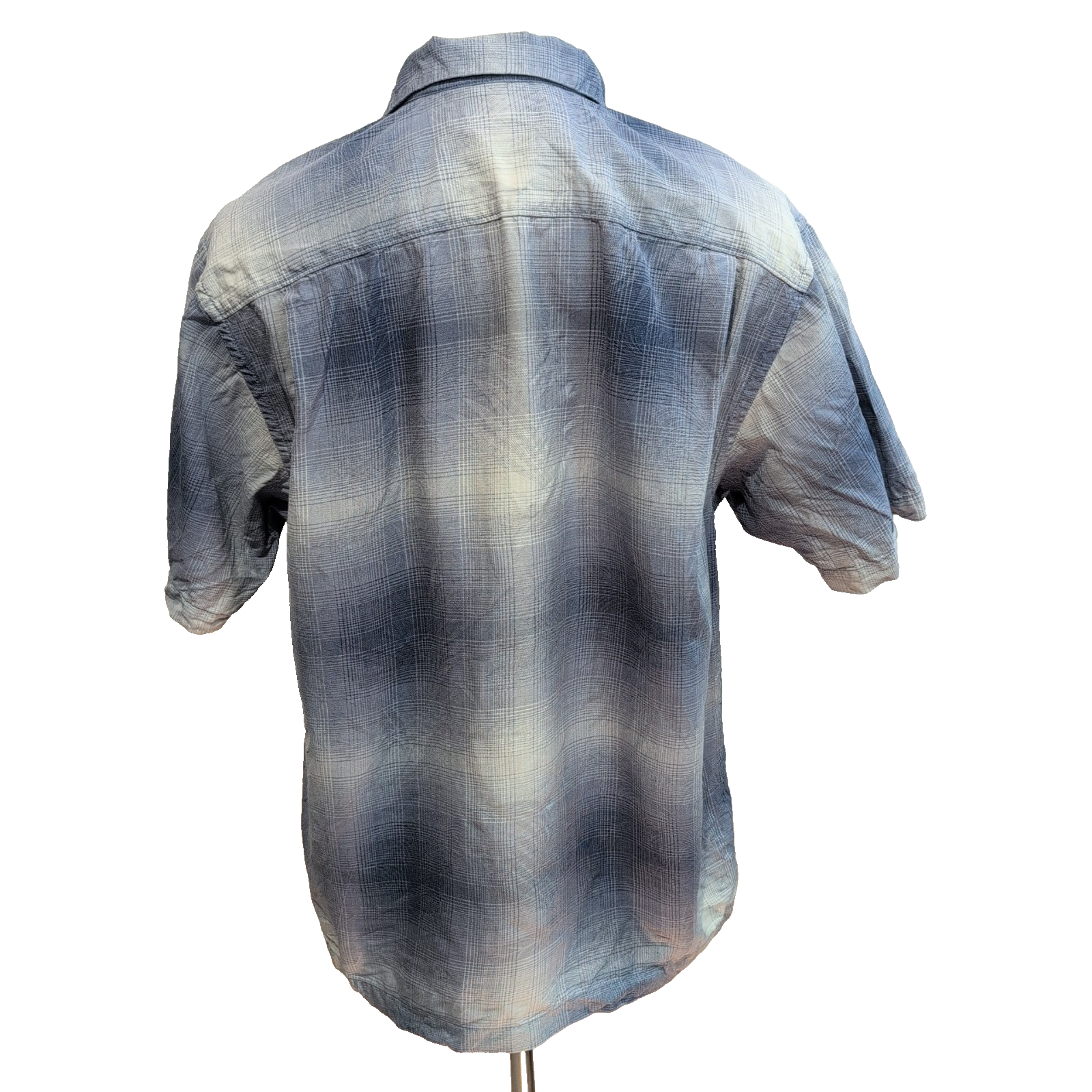 Chemise Hawaïenne Tommy Bahama L 100% Soie Bleue Carreaux Boutons Bois