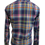 Chemise Polo Ralph Lauren Shirt S Slim Fit Carreaux Bleu Violet Sans Logo