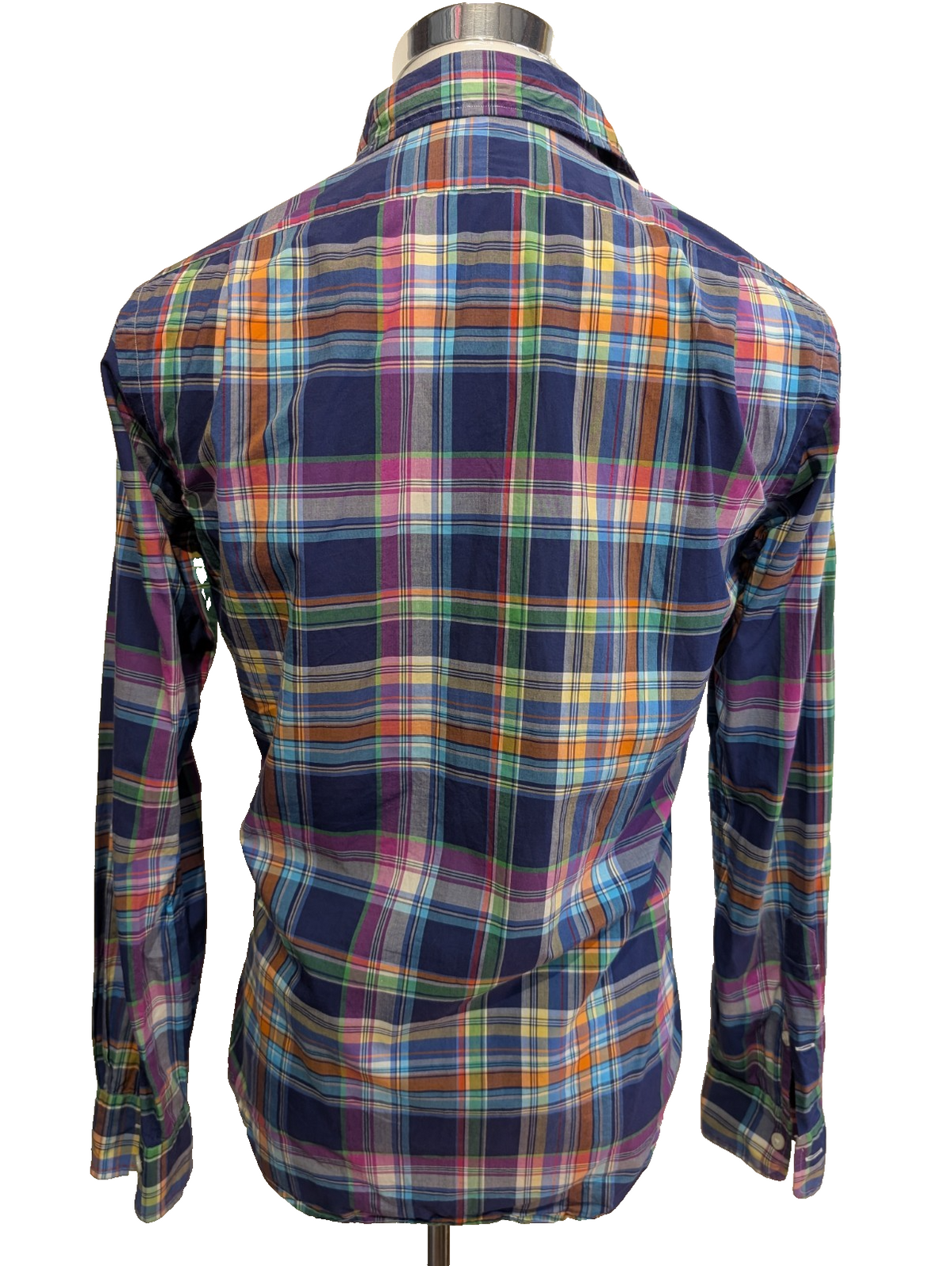 Chemise Polo Ralph Lauren Shirt S Slim Fit Carreaux Bleu Violet Sans Logo