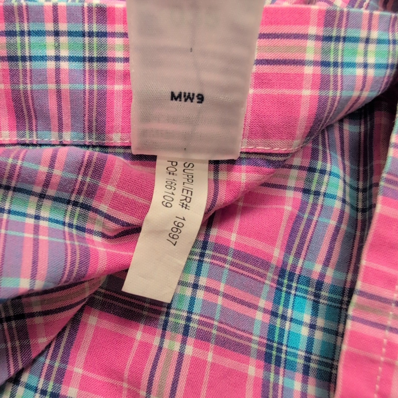 Chemise Ralph Lauren XL Rose Bleu Carreaux Logo Bleu Pastel Manches Courtes