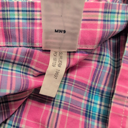 Chemise Ralph Lauren XL Rose Bleu Carreaux Logo Bleu Pastel Manches Courtes