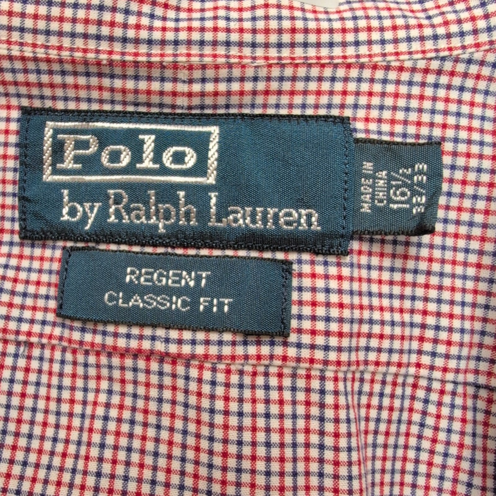 Chemise Polo Ralph Lauren Regent Classic Fit L/XL Rouge Bleu Carreaux Coton