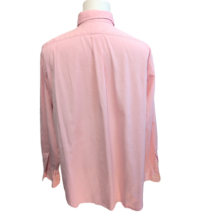 Chemise Ralph Lauren XL XXL Rose Pâle Classic Fit Coton Logo Marron