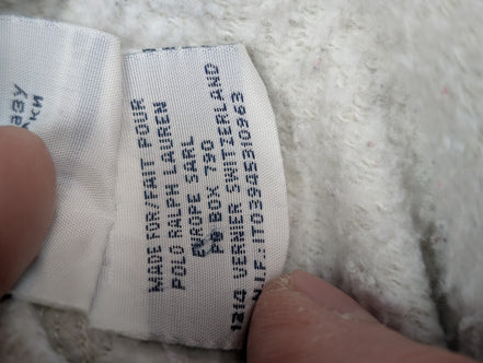 Veste Polo Ralph Lauren crème S capuche doublée motif aztèque logo noir