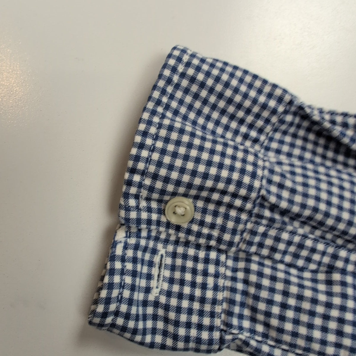 Chemise Ralph Lauren Homme M Bleu Petits Carreaux Logo Rouge Vintage